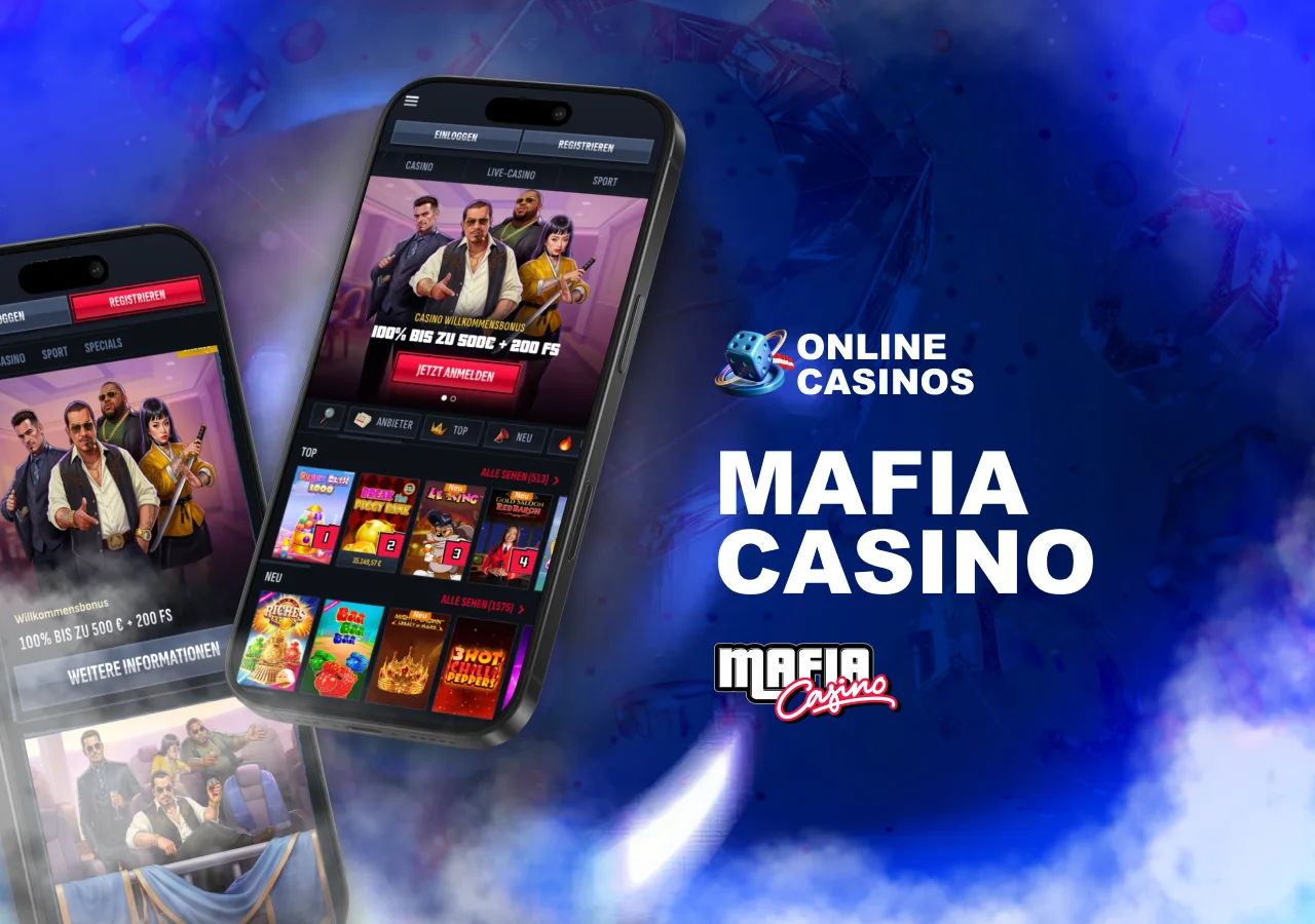 MafiaCasino mit markantem Design, internationaler Spielauswahl und integrierten Bonusfeatures