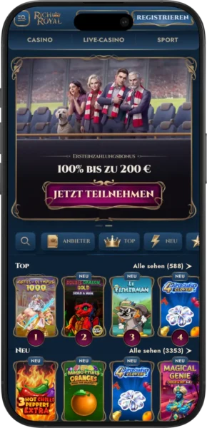 Rich Royal Casino Hauptseite